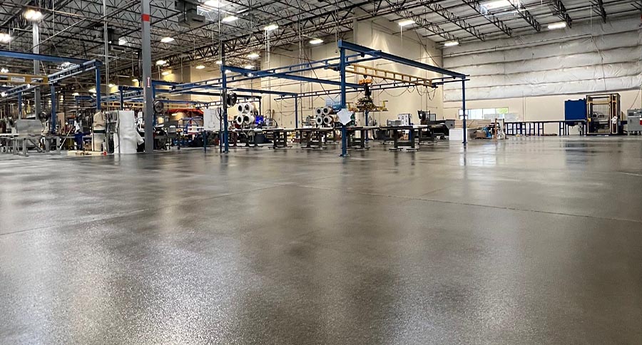 Industrial Floor after concrete coating system applied by Cardinal Concrete Coatings in Phoenix AZ.
